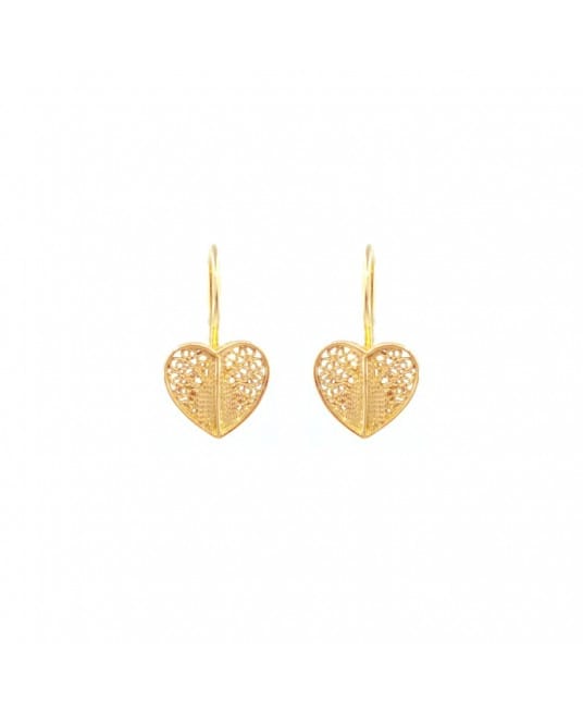 Earrings Heart in 19,2Kt Gold 