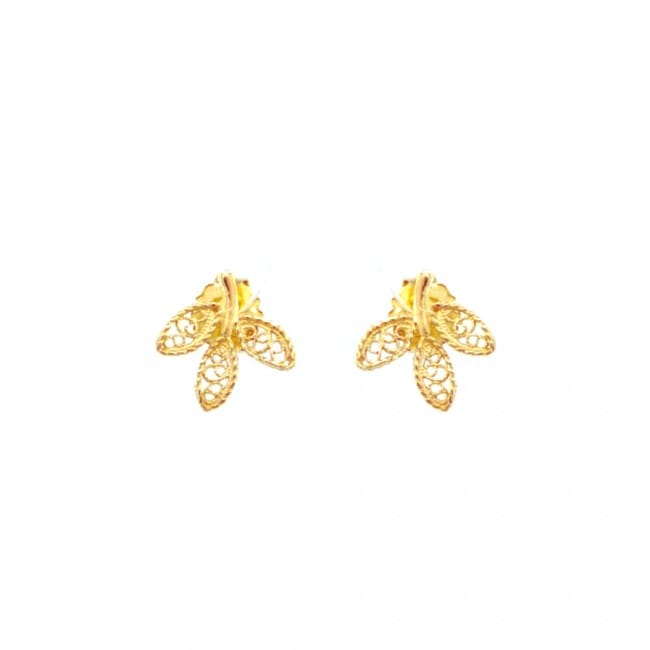 Earrings Leaves in 19,2Kt Gold 