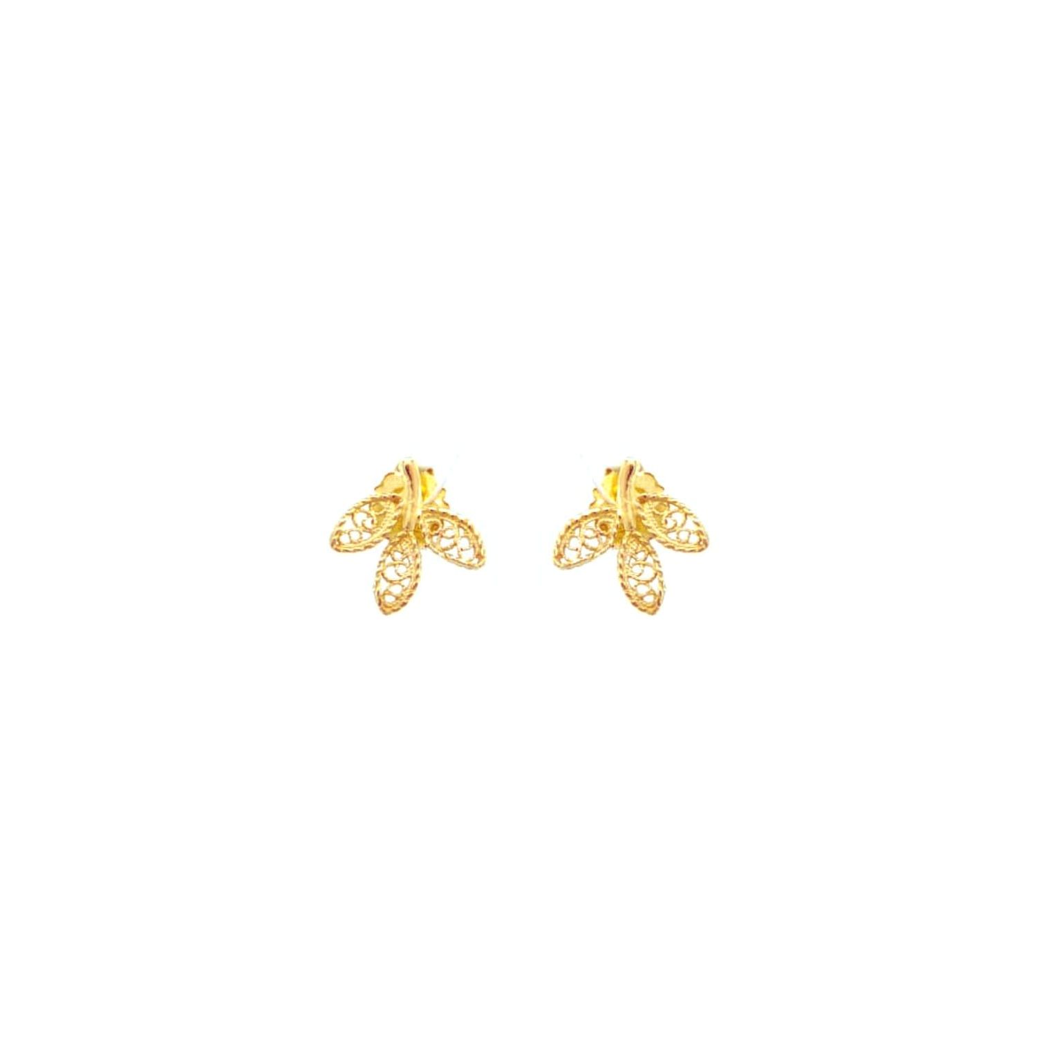 Earrings Leaves in 19,2Kt Gold 