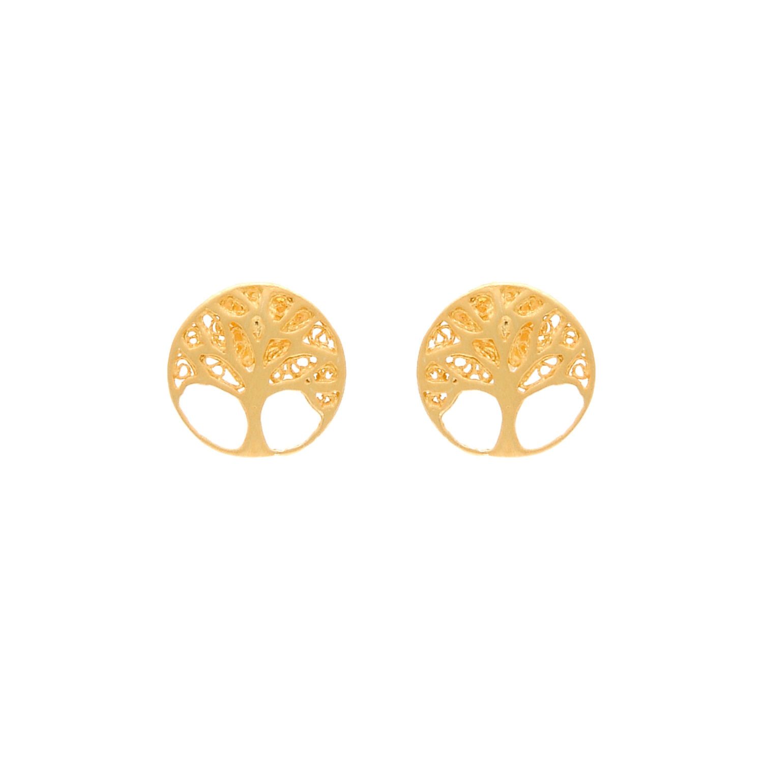 Earrings Tree of Life in Gold Plated Silver 