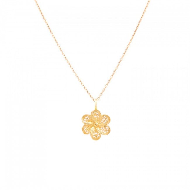 Necklace Flower in 19,2Kt Gold 