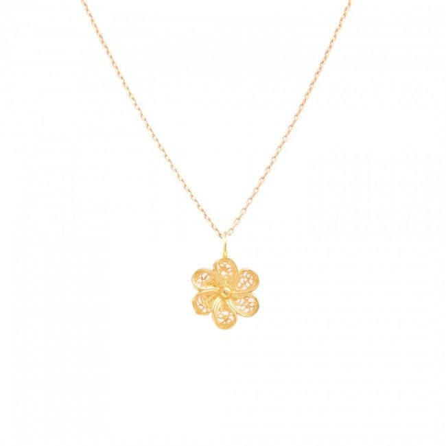 Necklace Flower in 19,2Kt Gold 