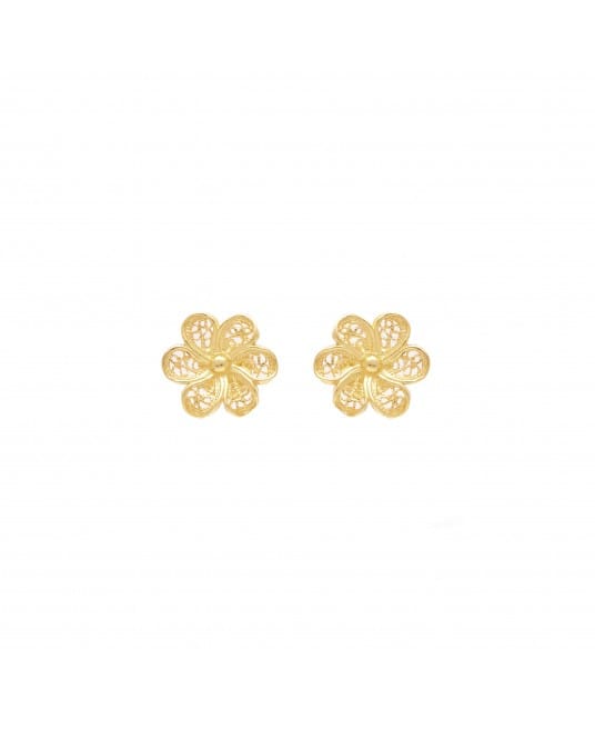 Earrings Flower in 19,2Kt Gold 