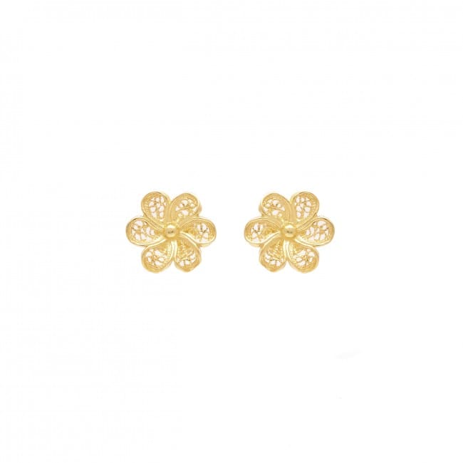 Earrings Flower in 19,2Kt Gold 