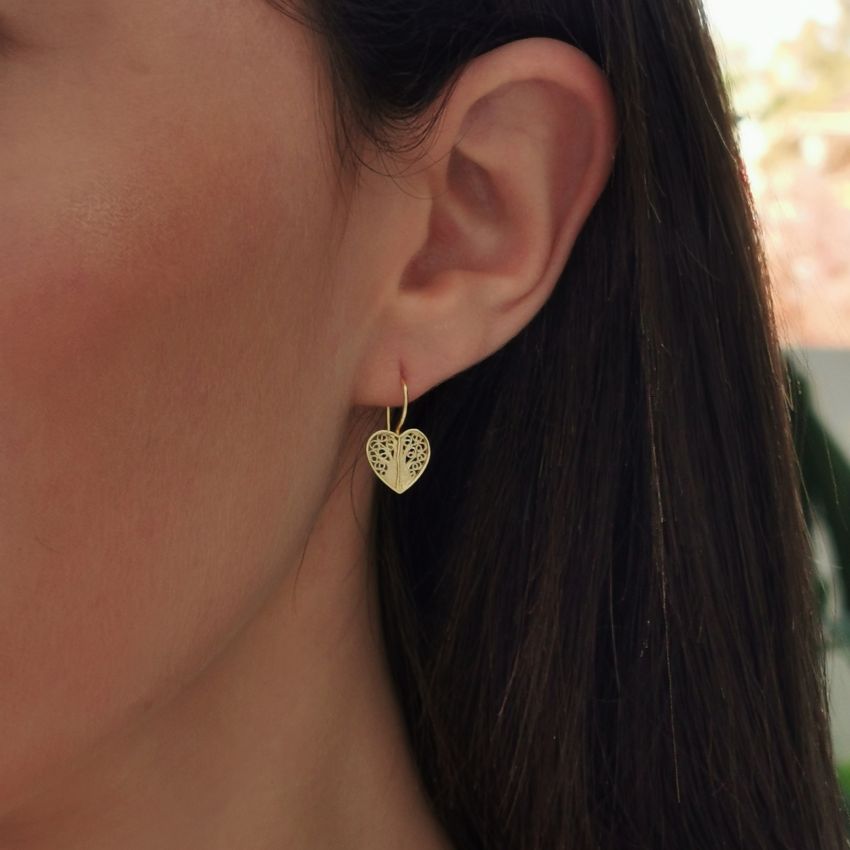 Earrings Heart in 19,2Kt Gold 