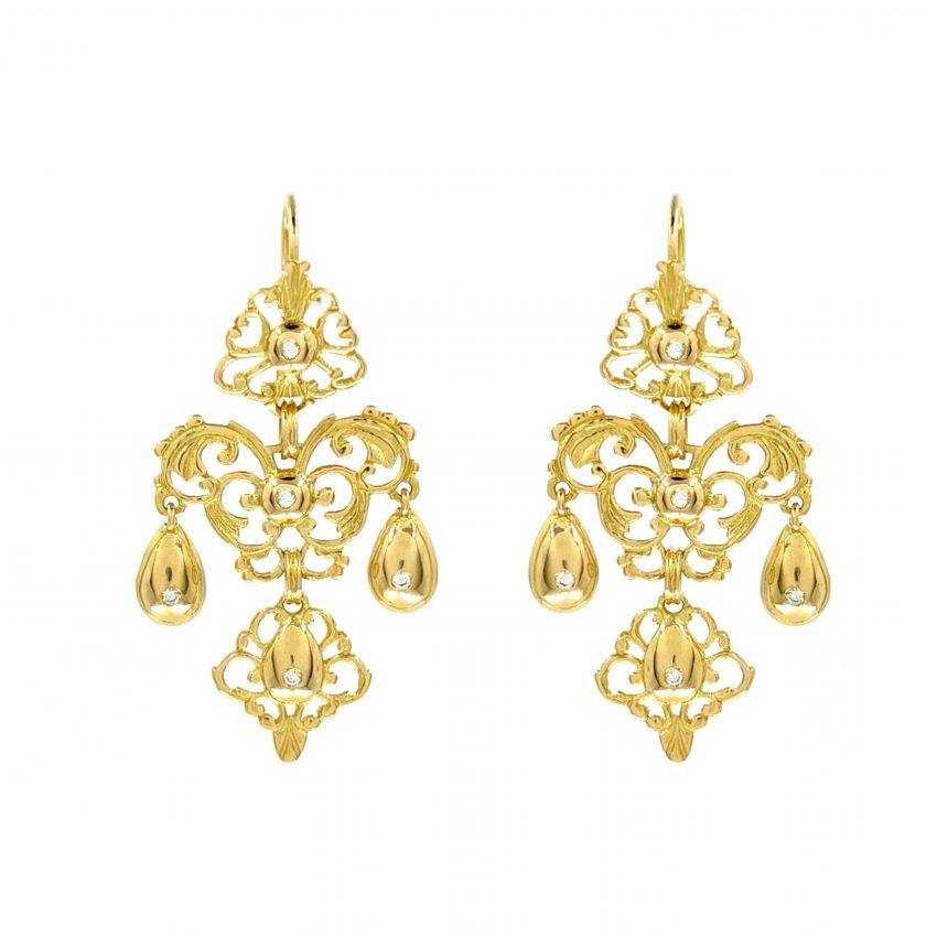 Earrings Sequilé in 19,2Kt Gold and Diamonds 