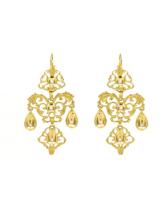 Earrings Sequilé in 19,2Kt Gold and Diamonds 