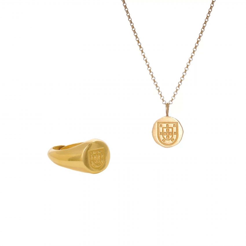 Set Men Escudo in Gold Plated Silver 