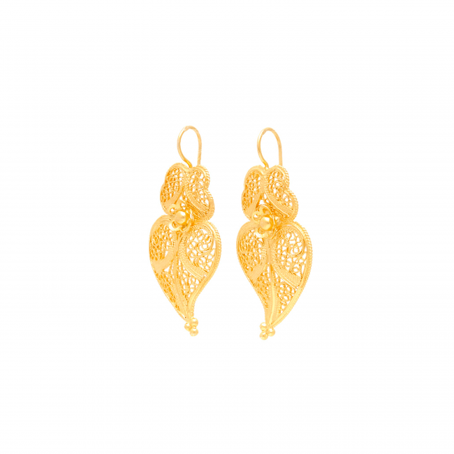 Earrings Heart Viana in 19,2Kt Gold Earrings Heart Viana in 19,2Kt Gold