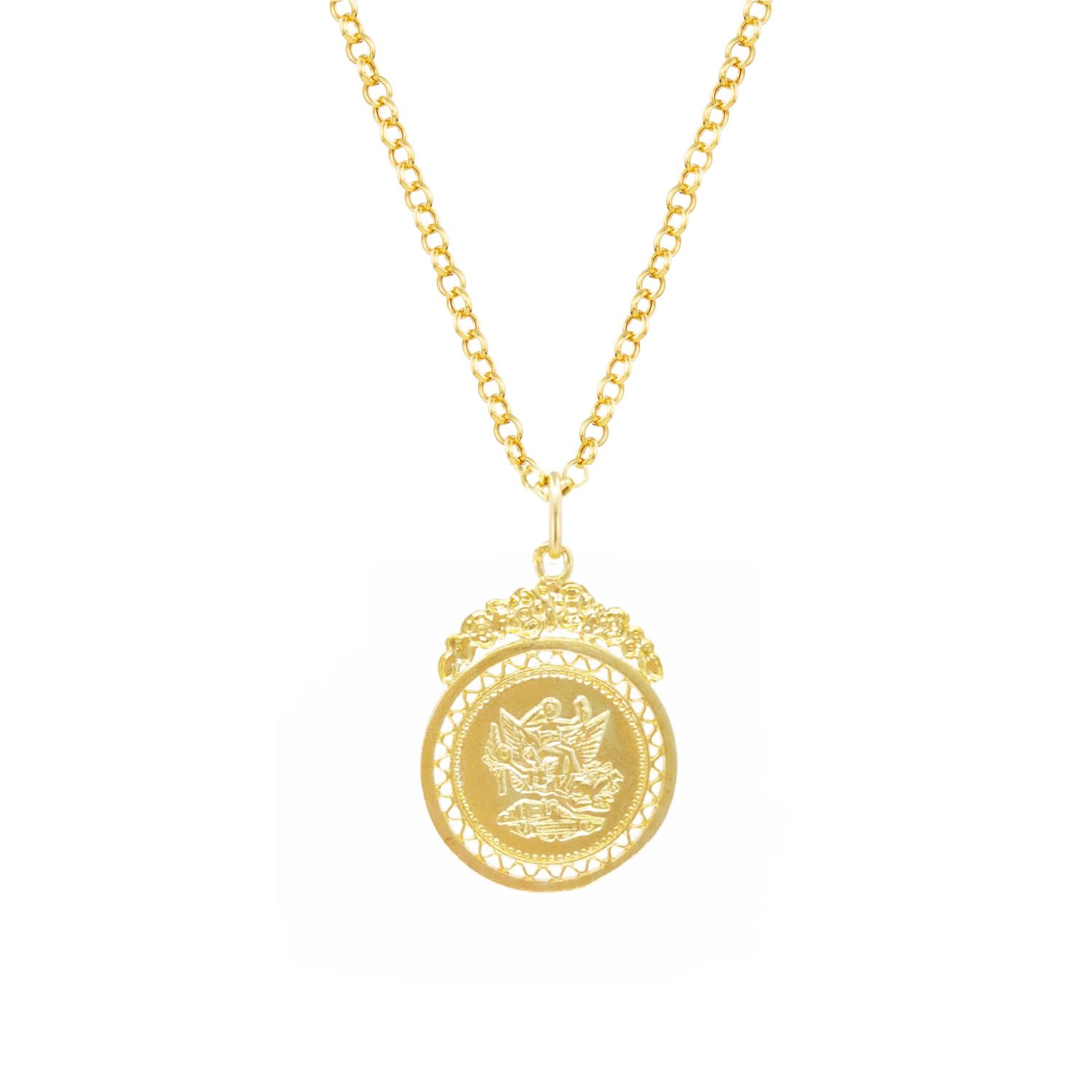 Necklace Coin in Gold Plated Silver Necklace Coin in Gold Plated Silver