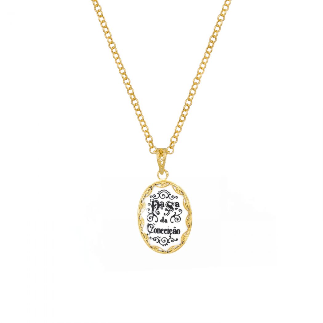 Necklace Our Lady of Conception in Gold Plated Silver 