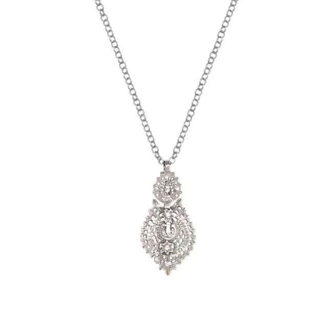 Necklace Queen Earring 4,0cm in Silver 
