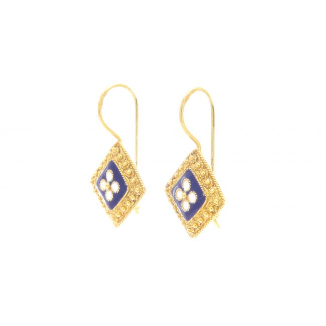 Earrings Rhomb Caramujo in Gold Plated Silver Earrings Rhomb Caramujo in Gold Plated Silver
