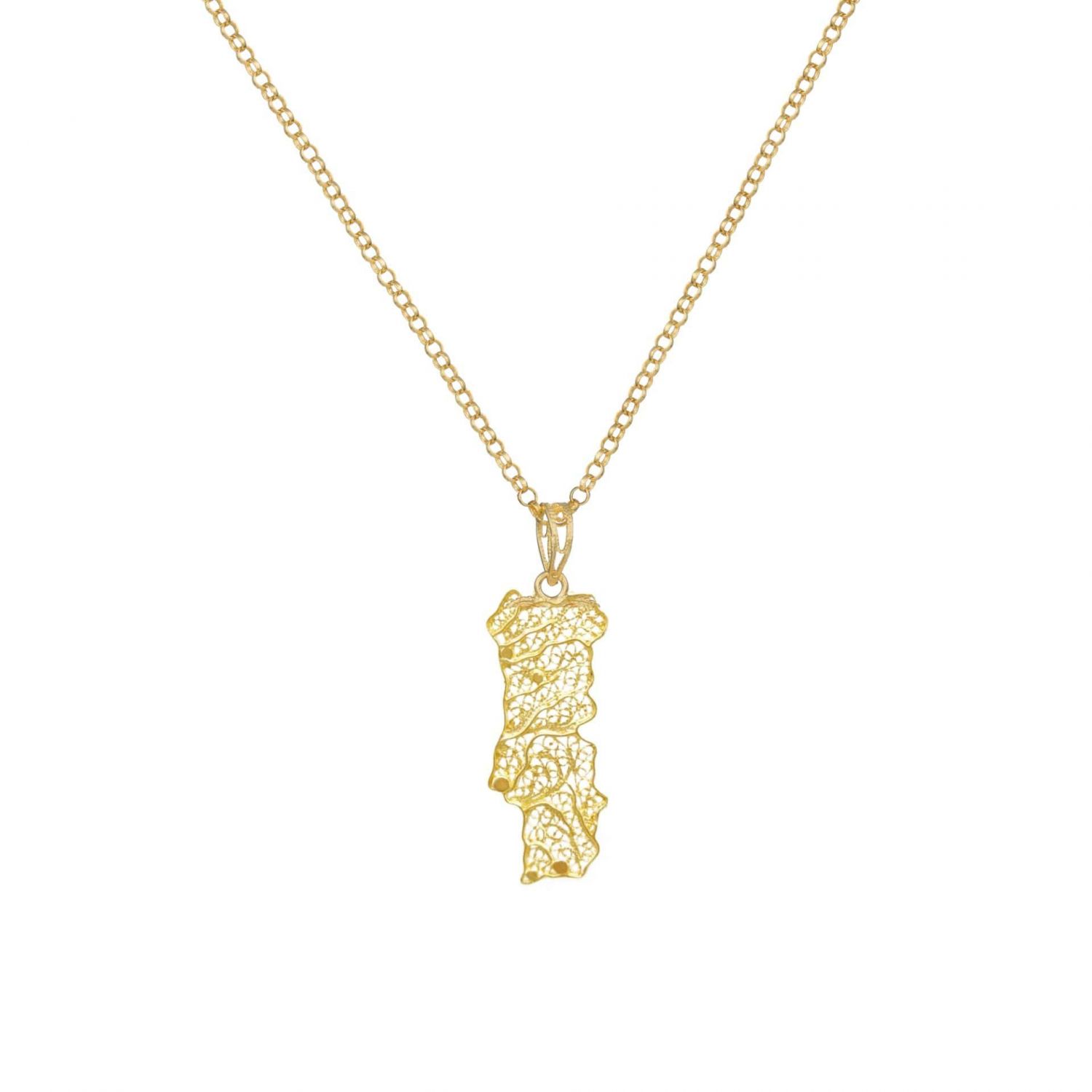 Necklace Portugal M in Gold Plated Silver Necklace Portugal M in Gold Plated Silver