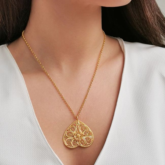 Necklace Butterfly Filigree in Gold Plated Silver