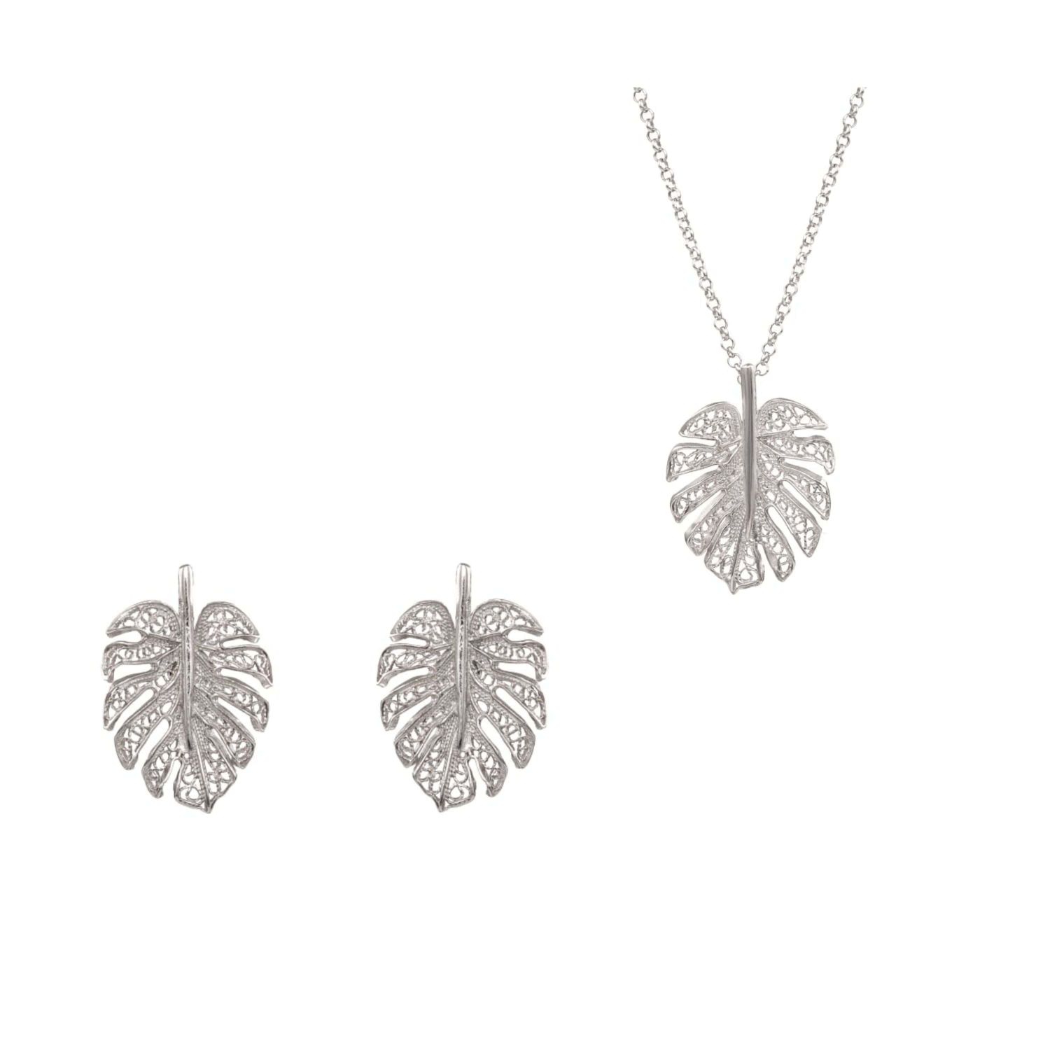 Set Monstera in Silver Set Monstera in Silver