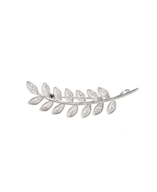 Brooch Leaves in Silver