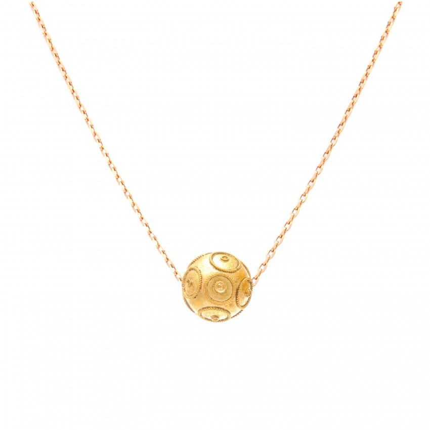 Colar Conta de Viana 8mm em Ouro 19,2Kt 
