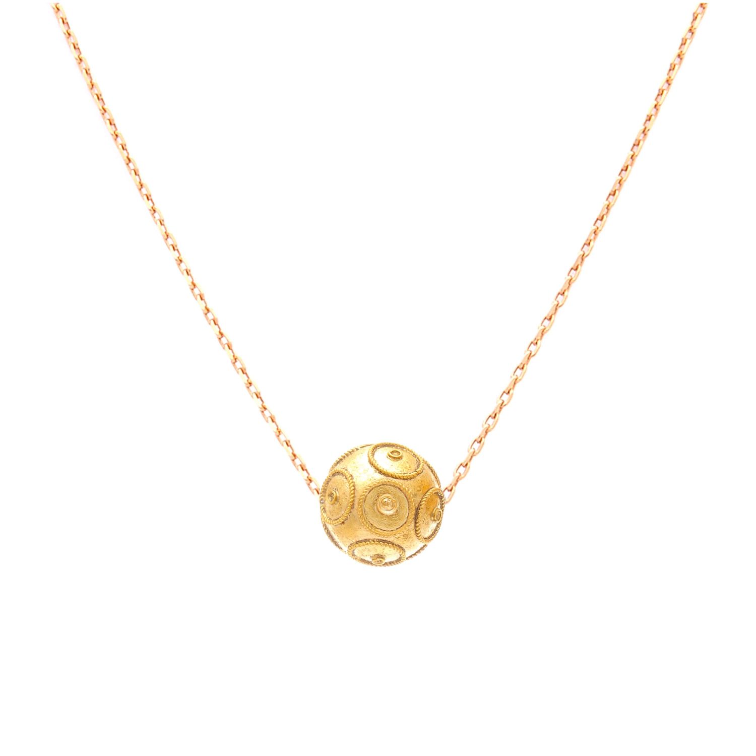 Colar Conta de Viana 8mm em Ouro 19,2Kt Colar Conta de Viana 8mm em Ouro 19,2Kt