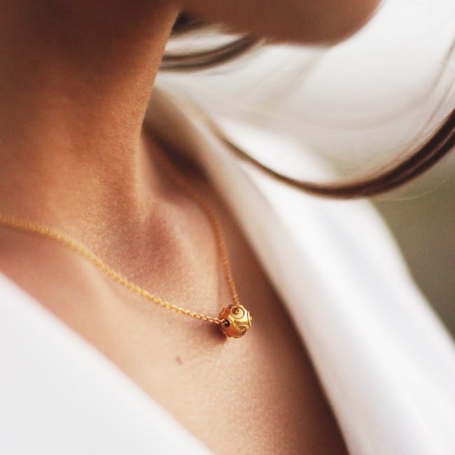 Colar Conta de Viana 8mm em Ouro 19,2Kt 