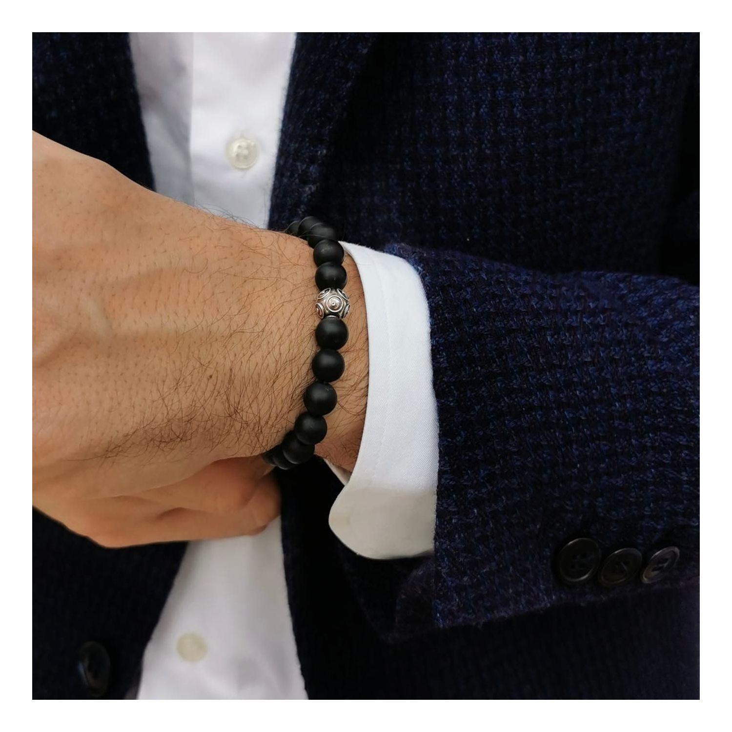 Bracelet Conta in Silver and Onyx Bracelet Conta in Silver and Onyx