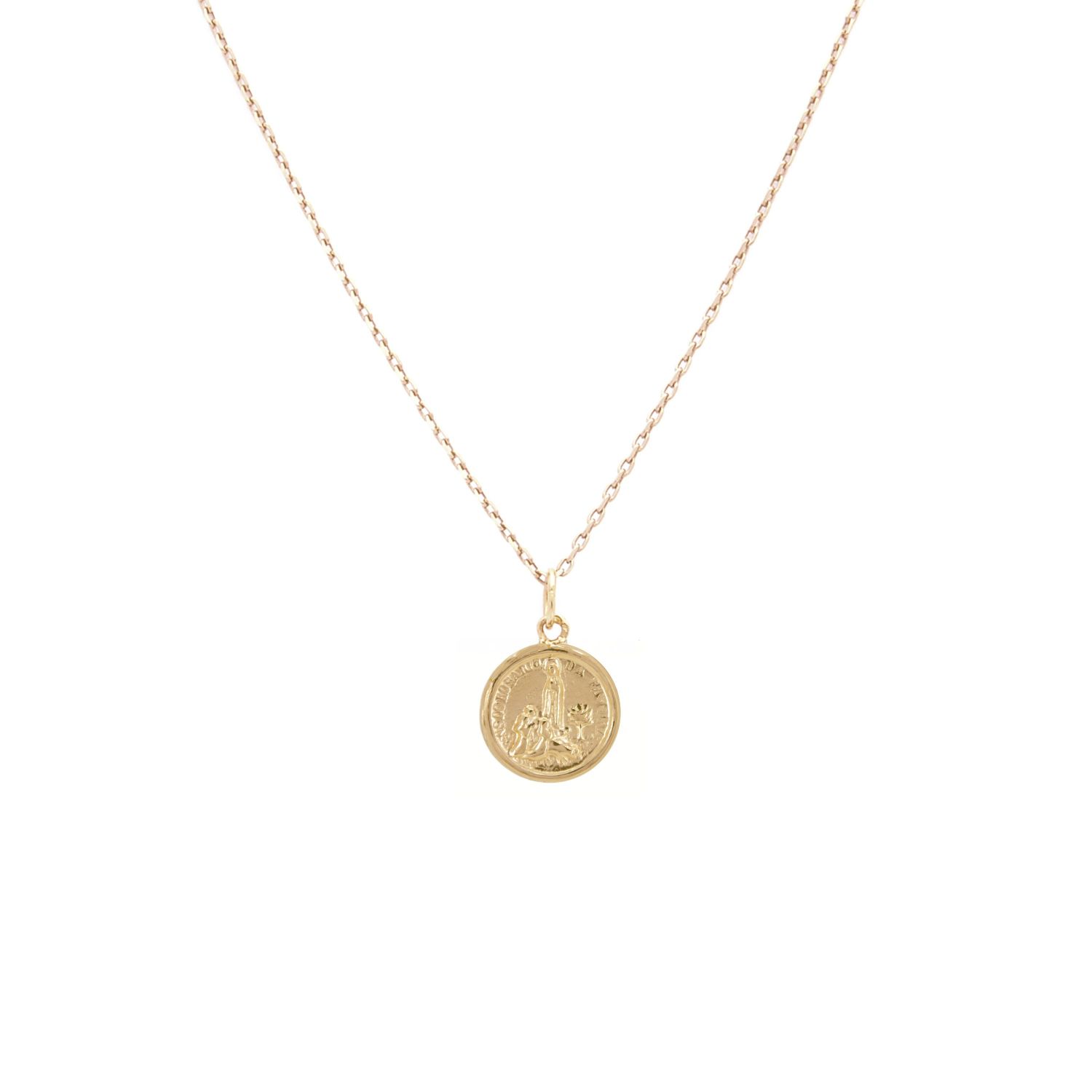 Necklace Our Lady of Fátima and Little Shepherds in 19,2Kt Gold Necklace Our Lady of Fátima and Little Shepherds in 19,2Kt Gold