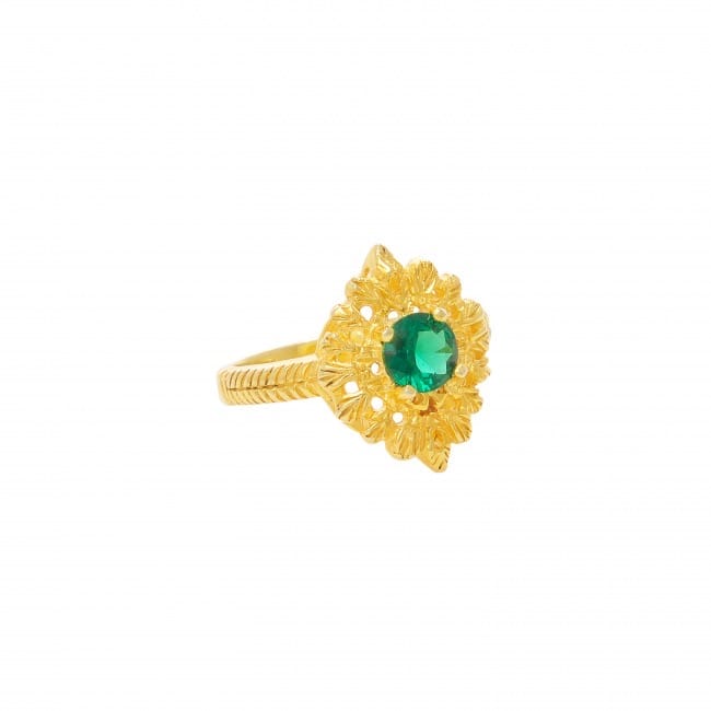 Ring Queen Emerald in Gold Plated Silver