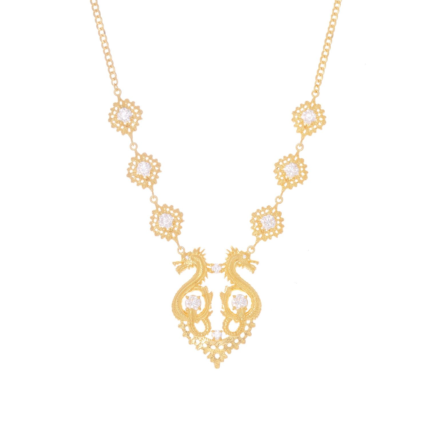Necklace Queen Dragon Zirconia in Gold Plated Silver Necklace Queen Dragon Zirconia in Gold Plated Silver