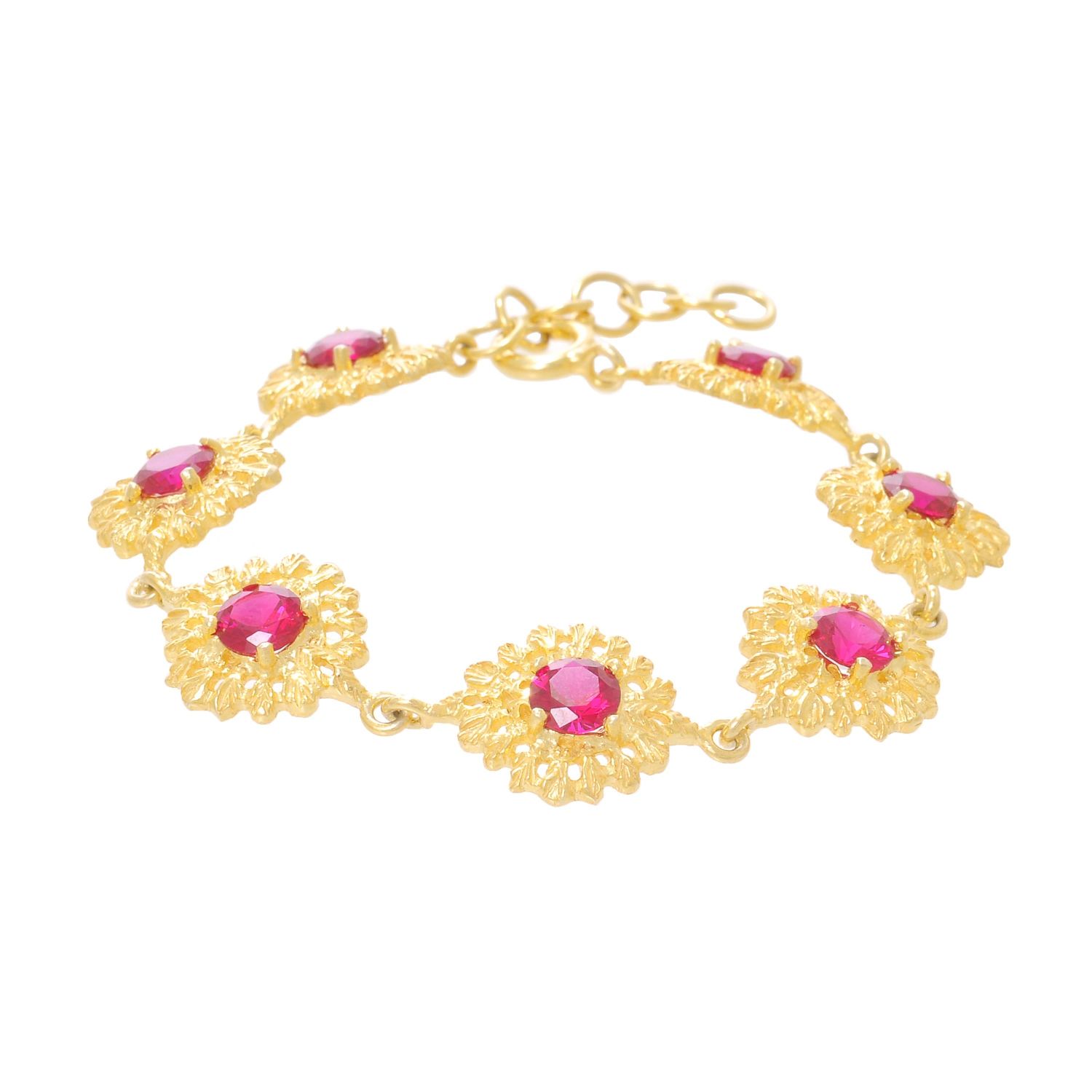 Bracelet Queen Ruby in Gold Plated Silver Bracelet Queen Ruby in Gold Plated Silver