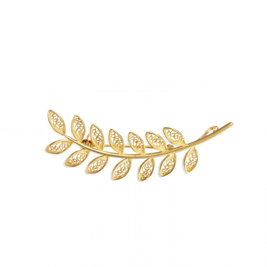 Brooch Leaves in Gold Plated Silver 