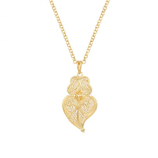 Necklace Heart of Viana 4,5 cm in Gold Plated Silver