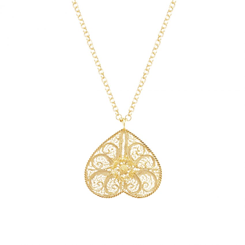 Collar Mariposa Filigrana de Plata Bañada en Oro 