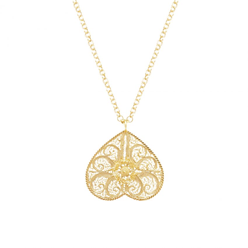 Necklace Butterfly Filigree in Gold Plated Silver 