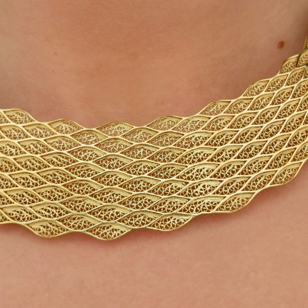Necklace Choker in Gold Plated Silver 