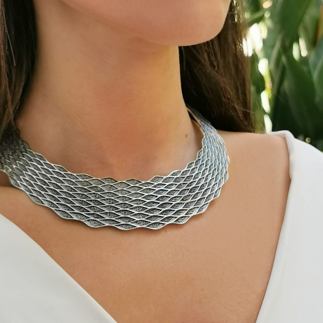 Necklace Choker in Silver 