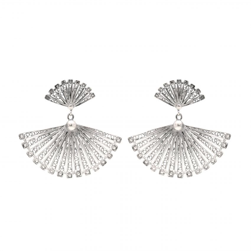 Earrings Fan in Silver 