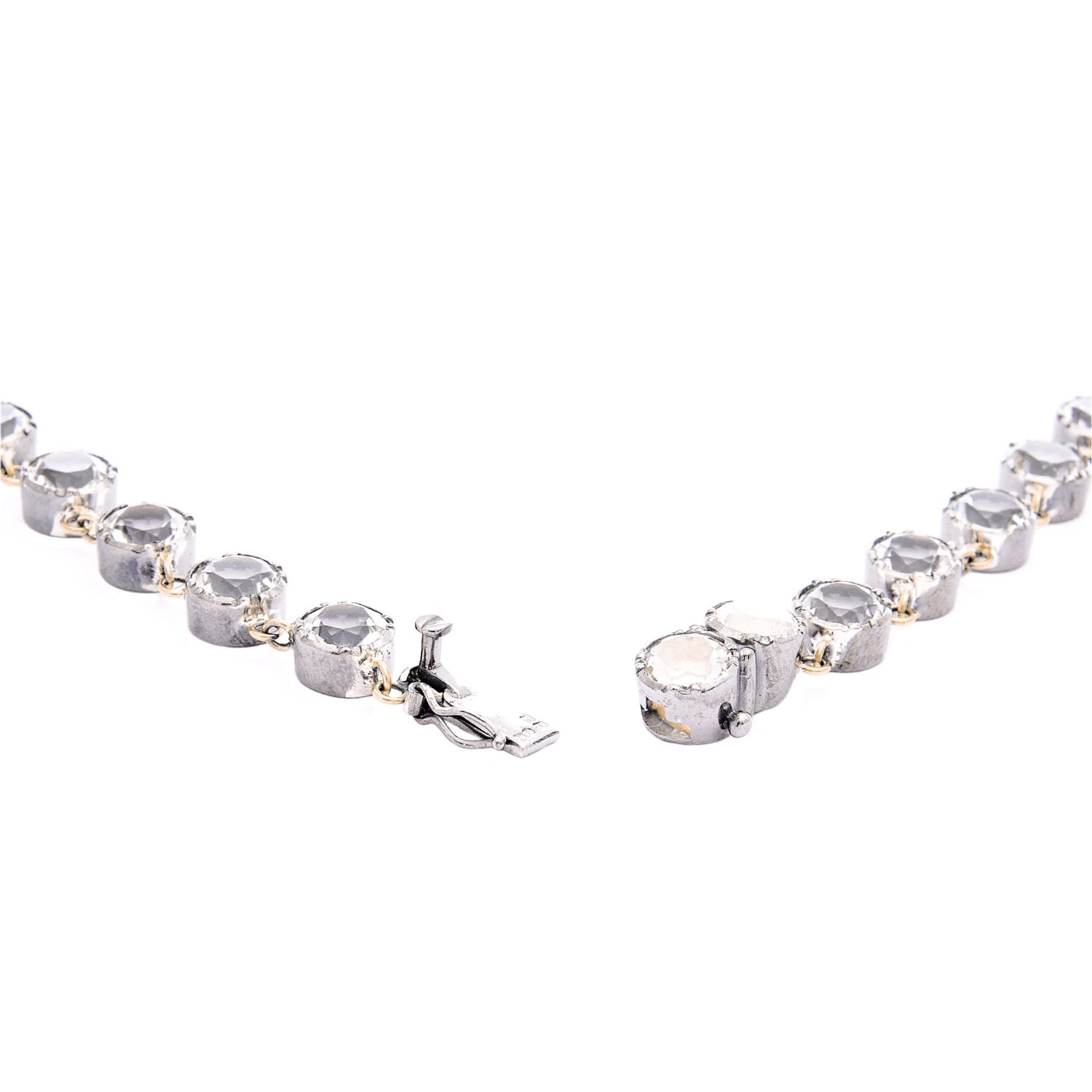 Bracelet Riviera Rock Crystal in Silver and Gold Bracelet Riviera Rock Crystal in Silver and Gold