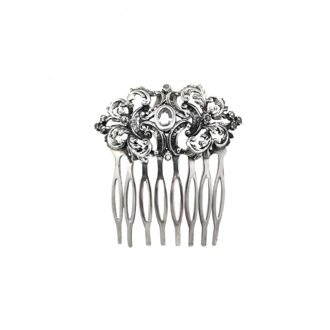 Hair Comb with Marcasites in Silver