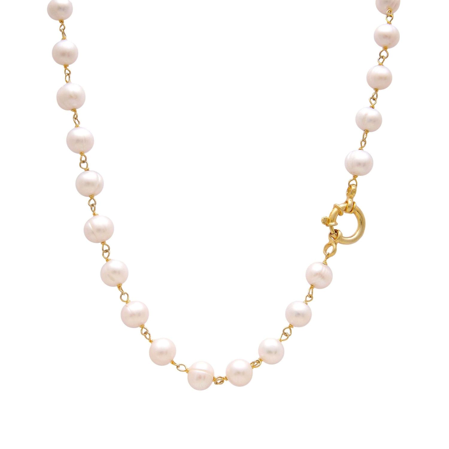 Necklace Pearls in Gold Plated Silver 