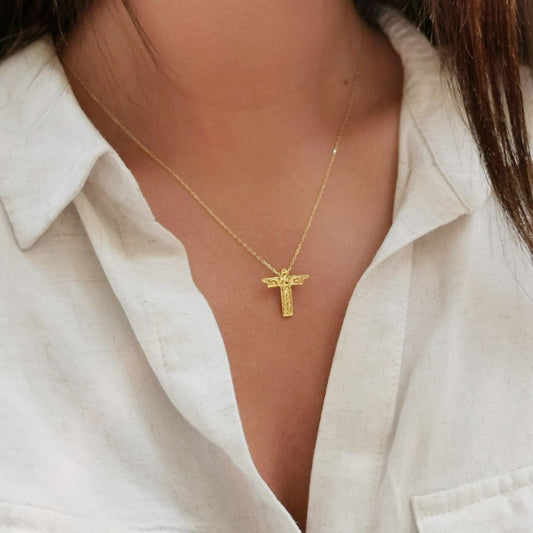Necklace Christ the King in Gold Plated Silver
