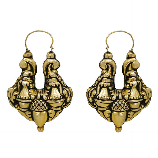 Earrings Baroque Arrecadas XL in Gold Plated Silver