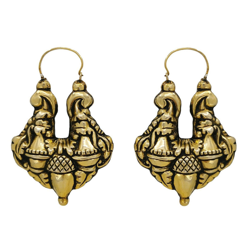 Earrings Baroque Arrecadas XL in Gold Plated Silver