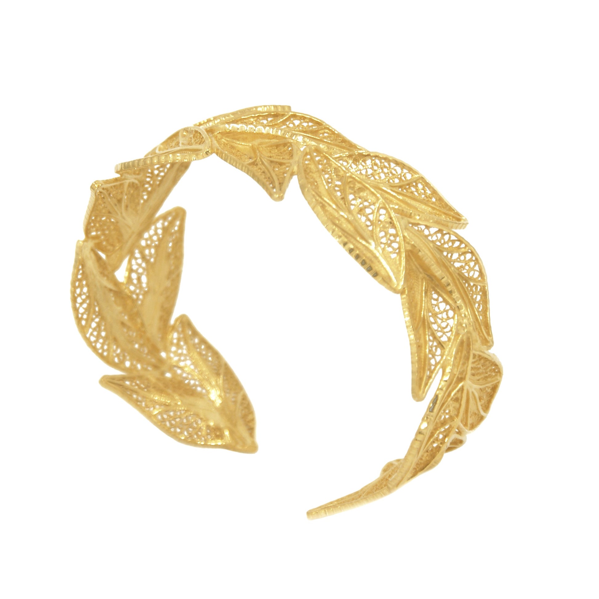 Bracelet Leaves in Gold Plated Silver