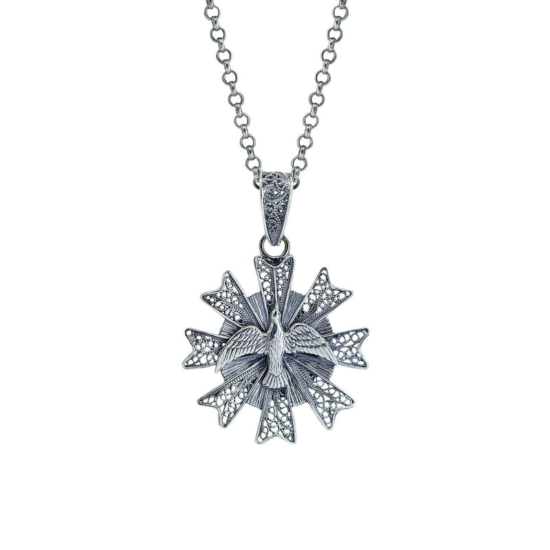 Necklace Holy Spirit Filigree in Silver