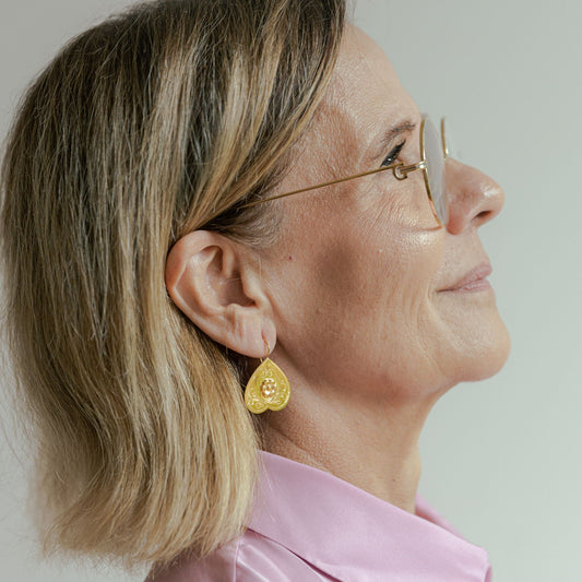 Earrings Rosa Amélia in Gold Plated Silver