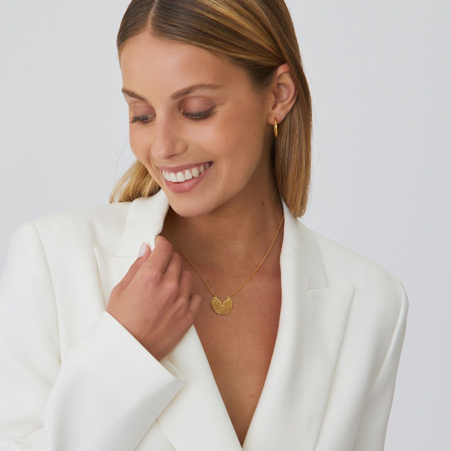 Necklace Circles in Gold Plated Silver