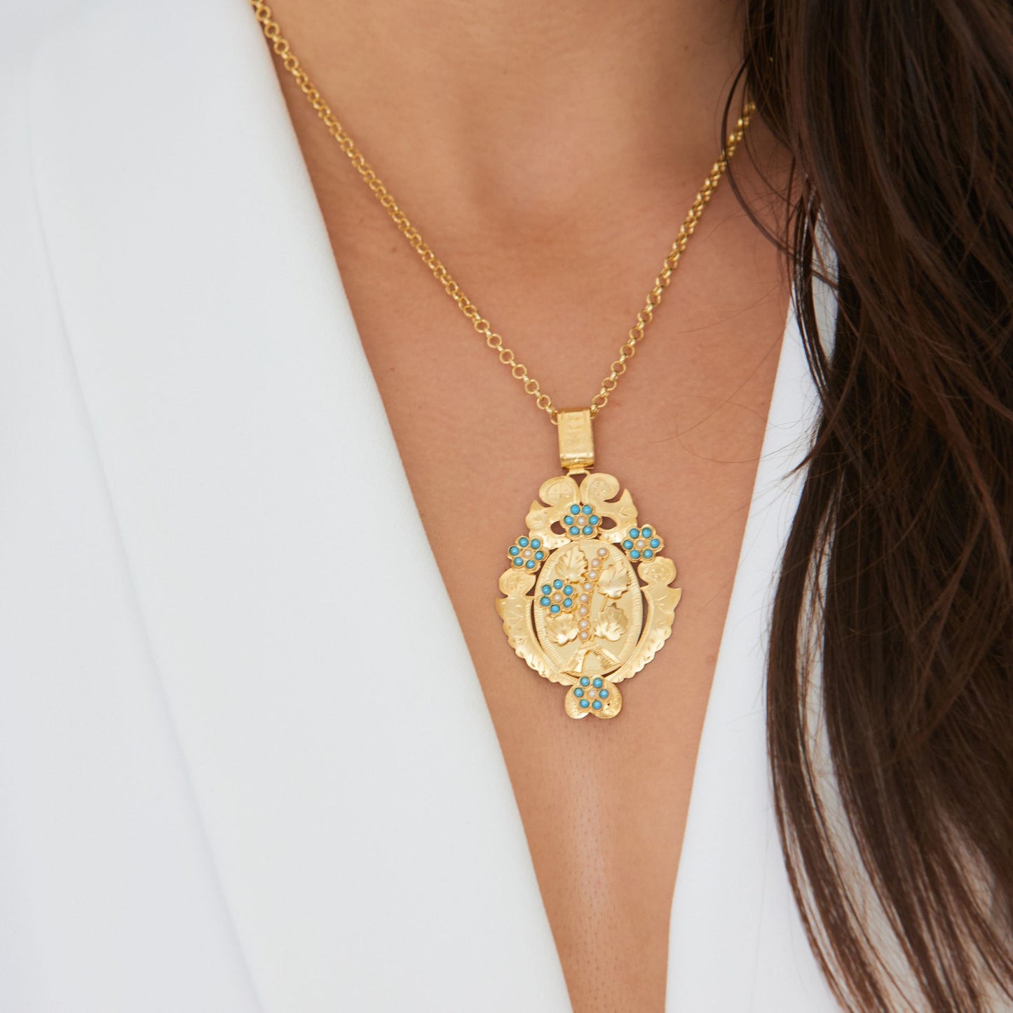 Necklace Grasshopper in Gold Plated Silver