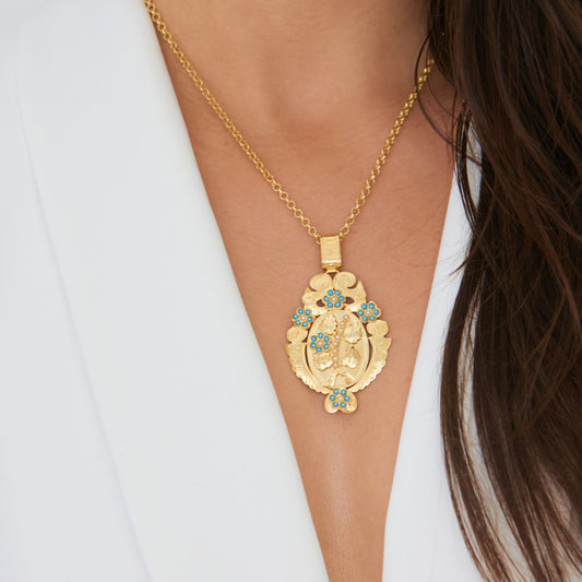 Necklace Grasshopper in Gold Plated Silver
