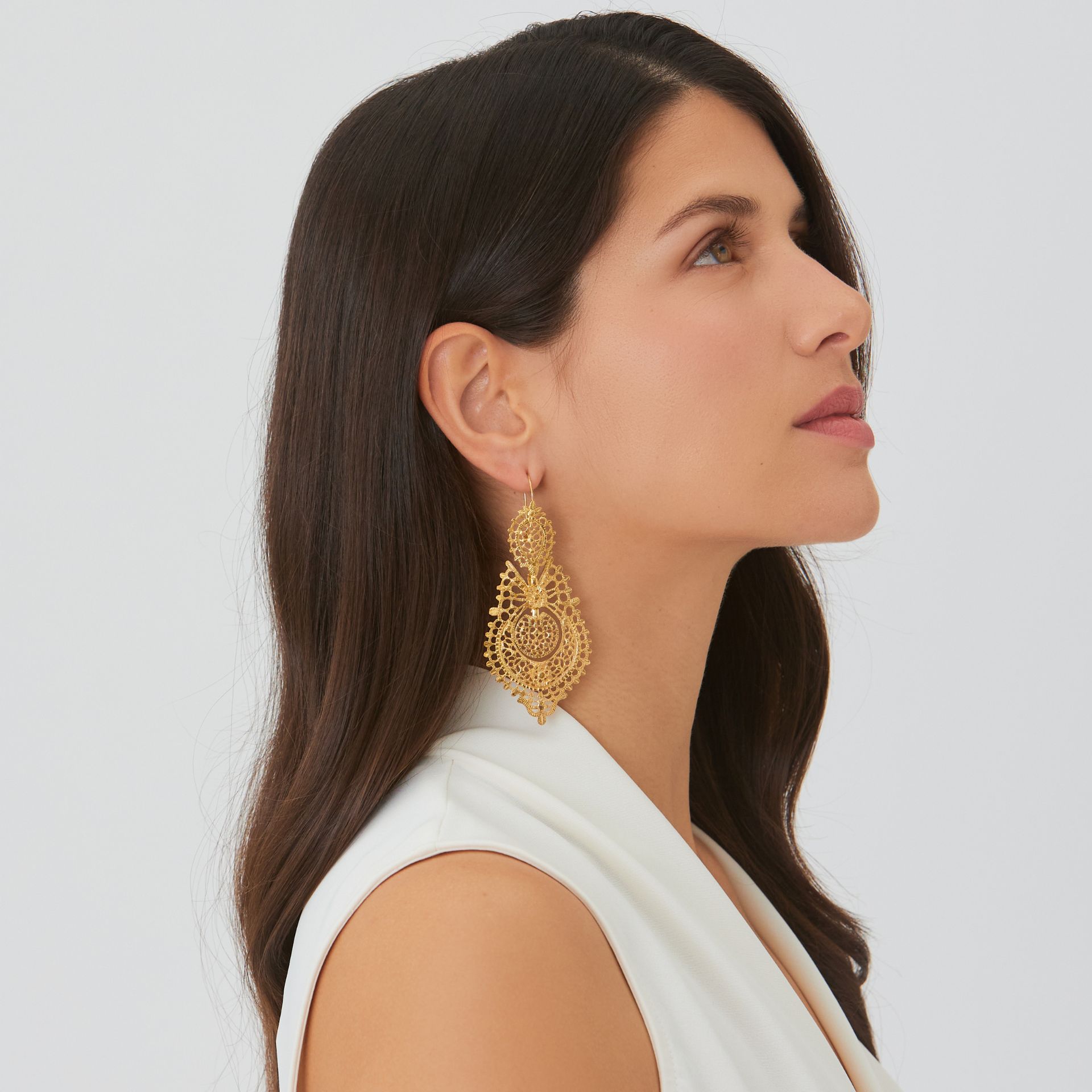 Queen Earrings XL in Gold Plated Silver