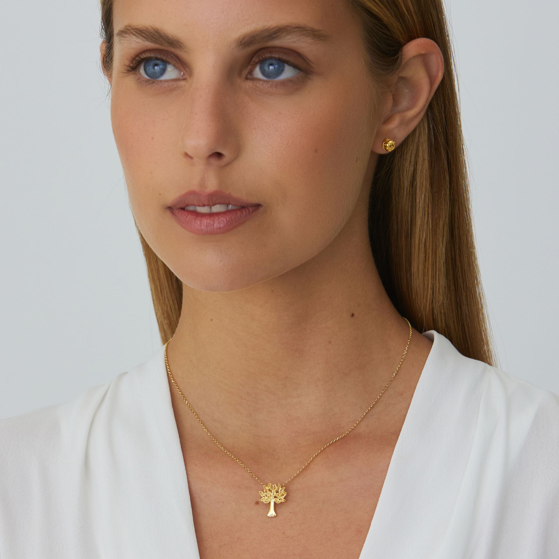 Necklace Cork Oak in Gold Plated Silver